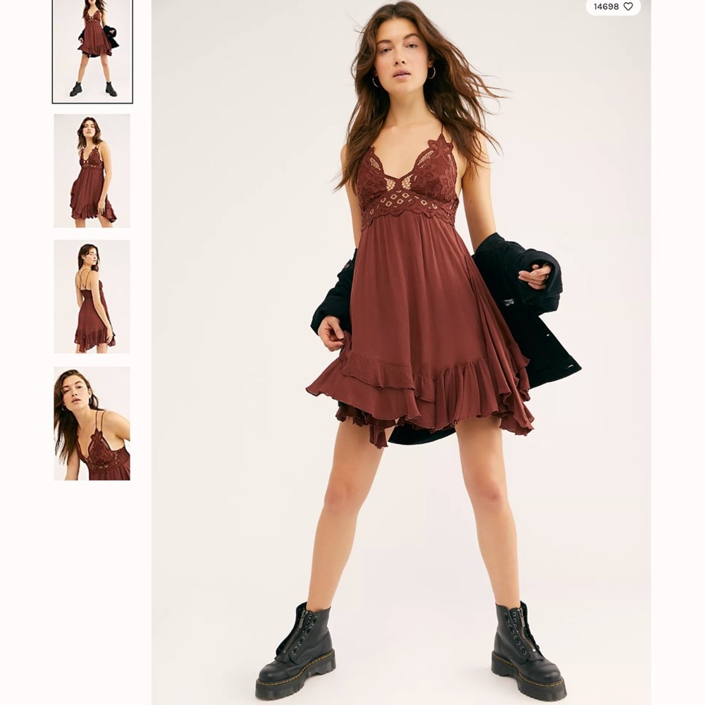 Free people One Acela Slip in Mocha NWT
